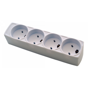 Strømskinne med 4 udtag m jord, 1,5M 3G1,0 mm2 kabel, hvid 2400015-EDB