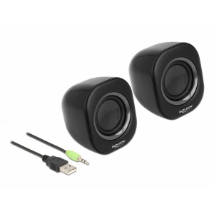 Mini Stereo PC Speaker with 3.5 mm stereo jack male and USB powered 27002