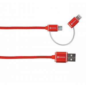 RED 2in1 Charge'n Sync Micro USB & Lightning Cable 2700260