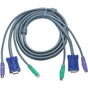 KVM-kablage, 2xPS/2 ha-ha och 1xHD15 ha-ho, 5m 2L-5005P/C