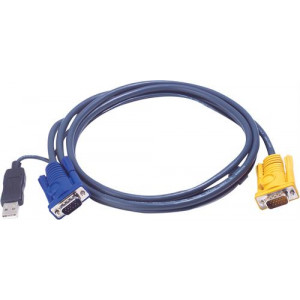 KVM-kablage, SPHD15 ha till HD15 ha & USB Typ A ha, 1,2m 2L-5201U