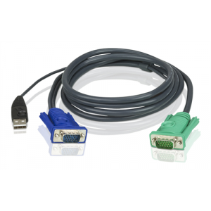 KVM-kablage, SPHD15 ha till HD15 ha & USB Typ A ha, 3m 2L-5203U