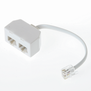 Modular Adapter 6P8C Hane -2x8P8C Hona, 0,1m, vit 303621