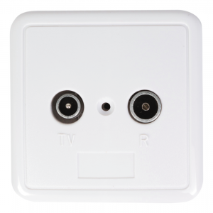 Antennuttag, TV/Radio, Seriell, vit 303692