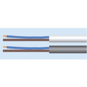 Oval elkabel H03VVH2-F (2x0,75mm²) 200m, Vit 315222