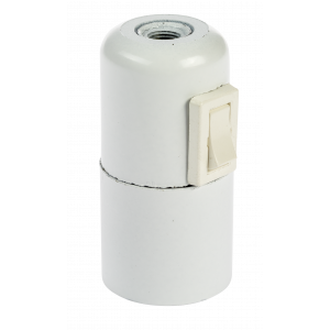 Lampsockel E27 med brytare, Vit 322815