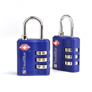 2 x TSA 3 dial combi lock, Mixed Black,Blue or Red 38