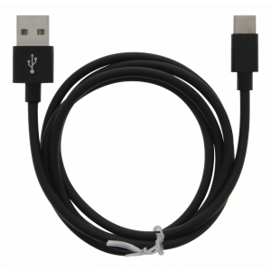Cable USB-A - USB-C 2.4A, 1m, Black 383207