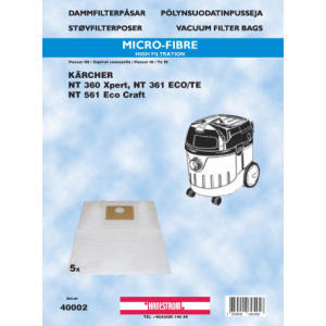 Dammsugarpåsar Hanestrom Kärcher NT361 ECO 40002