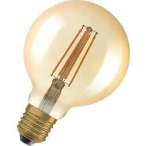 1906 LED globe95 fil gold 6,5W/824 (55W) E27 dim 2-pck 4058075754737