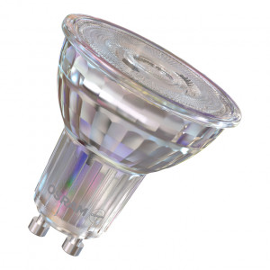 LED reflector lamps PAR16 with retrofit pin base | LED alternative to conventional high voltage lamps | Nominal wattage: 3.7 W | Nominal voltage: 220…240 V | Color temperature: 2700 K | Luminous flux: 350 lm | Beam angle: 36 ° | Length (incl. round lumina
