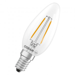 LED lamps, classic mini-candle shape | Professional LED lamps for line voltage | Nominal wattage: 1 W | Nominal voltage: 220…240 V | Color temperature: 2700 K | Luminous flux: 136 lm | Beam angle: 300 ° | Length (incl. round luminaires): 100.00 mm | Width