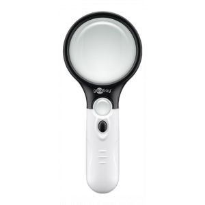 Förstoringsglas med 2 linser LED lampa för läsning