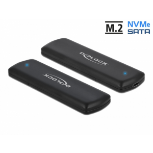 Extern USB Type-C™-kombohölje för M. 2 NVMe PCIe eller SATA SSD - verktygslös, svart 42633