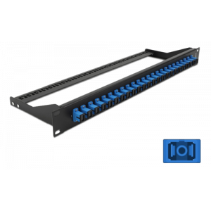 19″ Fiberpatchpanel 24 portar SC Simplex blå 43380