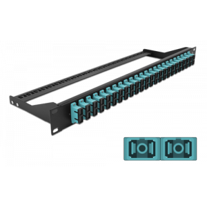 19″ Fiberpatchpanel 24 portar SC Duplex aqua 43395