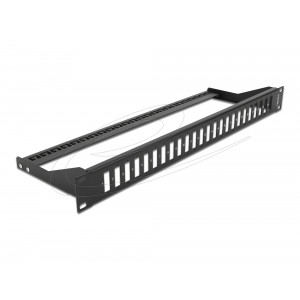 This patch panel can be mounted in a 19″ rack. It offers 24 installation spaces for individual assembly of SC Duplex or LC Quad adapters. 43406