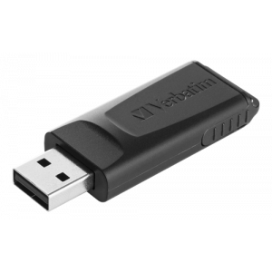 Slider USB-minne, 128GB, utdragbar skjutmekanism, USB 2. 0, svart 49328