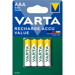 Recharge Charge Accu Value AAA 800mAh 4 Pack 56613101404