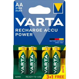 Recharge Charge Accu Power AA 2100mAh 4 Pack (3+1) 56706101494