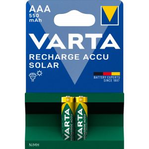 Recharge Charge Accu Solar AAA 550mAh 2 Pack 56733101402