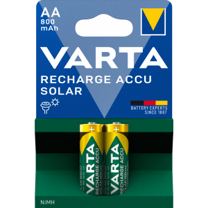 Recharge Charge Accu Solar AA 800mAh 2 Pack 56736101402