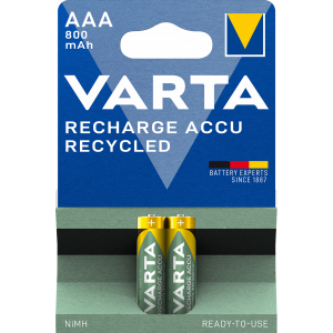 Recharge Charge Accu Recycled AAA 800mAh 2 Pack 56813101402