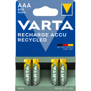 Recharge Charge Accu Recycled AAA 800mAh 4 Pack (B) 56813101404