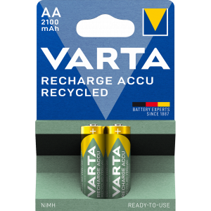 Recharge Charge Accu Recycled AA 2100mAh 2 Pack 56816101402