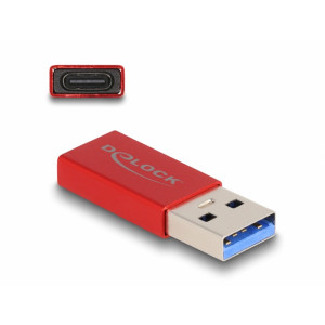 USB 10 Gbps Adapter USB Type-A male to USB Type-C™ active female red 60044