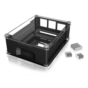 IB-RP103, Chassi för Raspebrry Pi 2/3 Modell B/B +, transparent / svart 60473