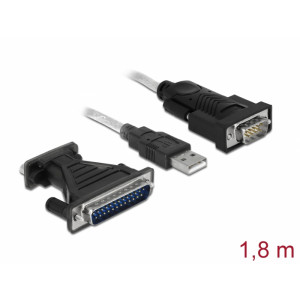 Adapter USB 2.0 Type-A > 1 x Serial DB9 RS-232 + DB25 61308