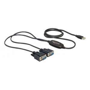 Adapter USB 2.0 Type-A > 2 x Serial DB9 RS-232 61886