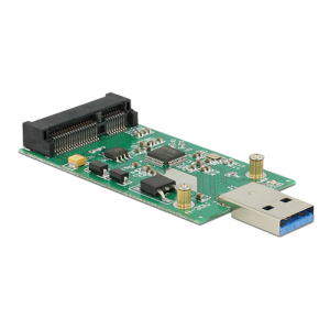 USB 3. 0 till mSATA converter, 5Gb/s, 1xUSB typ A ha, 1xmSATA 62681