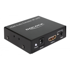 HDMI Stereo/5. 1 ljud omvandlare, UltraHD, HDMI 19-pin, 1x Toslink, 1x RCA, 1x3,5mm, svart 62692