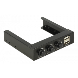 3.5" Front panel, 2xUSB 2.0 Type A female, 3 fan controls, black 62714
