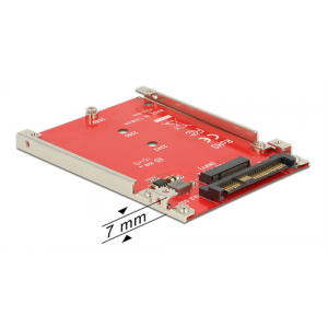 M.2 SATA omvandlare, omvandlar 1xM.2SATA till 1xU.2 SFF-8639 NVMe, 7mm höjd 62725