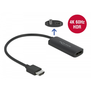 Adapter HDMI-A hane till DisplayPort hona 4K 60 Hz, svart 63206