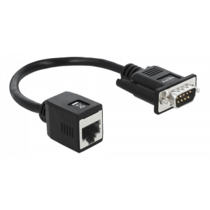 Serielladapter för kabelförlängning från DB9 hane till RJ45 hona 63999