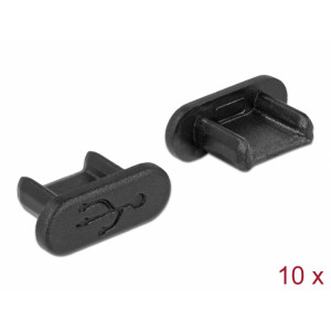 Dust Cover for USB 2.0 Micro-B female without grip 10 pieces black 64007