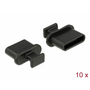 Dust Cover for USB Type-C™ female with grip 10 pieces black 64013
