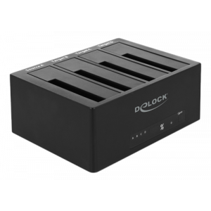 USB 3. 0-dockningsstation för 4 x SATA HDD / SSD-enheter med kloningsfunktion, svart 64063