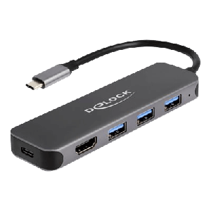 3 Port USB Hub and 4K HDMI output with USB Type-C connection and PD 85 Watt 64171