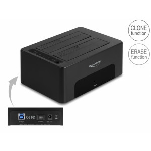 USB Dual Docking Station for 2 x SATA HDD / SSD with Clone and Erase Function 64187