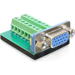 VGA terminalblockadapter, HD15 hona. 65170