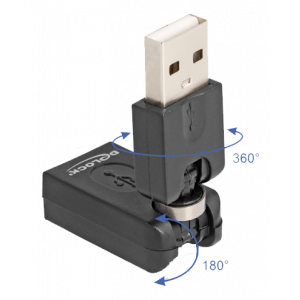Rotation adapter USB 2.0-A male to female 65260