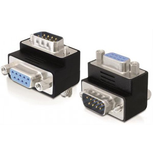 Adapter, DB9 ha - DB9 ho, vinklad 270°, svart. 65265
