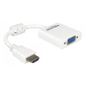 HDMI till VGA adapter, VGA-port med muttrar, LT8511 Chipset, ferritkärna, 0,2m, vit 65346