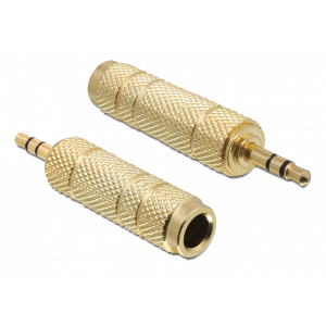 Adapter Stereo plug 3.5 mm 3 pin > Stereo jack 6.35 mm 3 pin metal 65360
