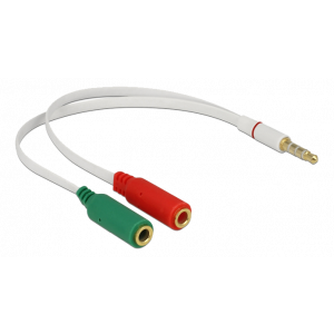 Headset Adapter 1 x 3.5 mm 4 pin Stereo jack male > 2 x 3.5 mm 65447